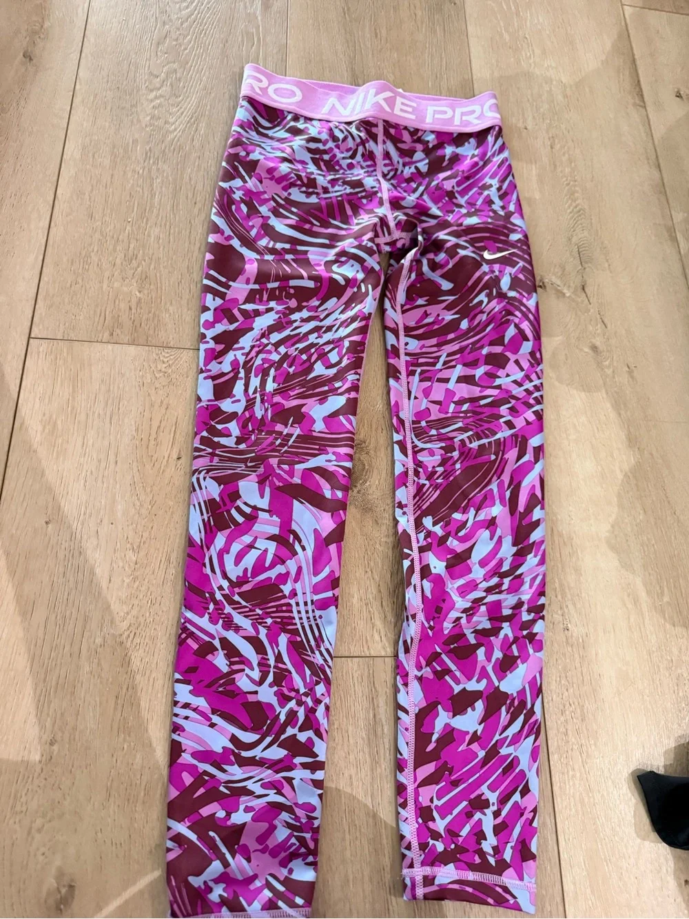 Nike Kids Pink Multi Print Compression Leggings